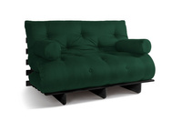 Rozkládací pohovka 140x200 - Slim Comfort Black - Pascall Futon Bottle Green