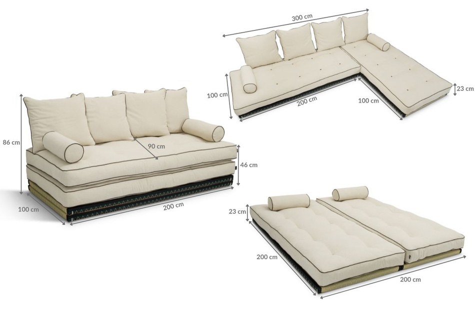 Pohovka Tatami Medium Duo Latex Kedro 100x200 - Pascall Futon Povlečení