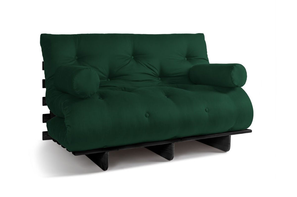 Rozkládací pohovka 140x200 - Slim Comfort Black - Pascall Futon Bottle Green