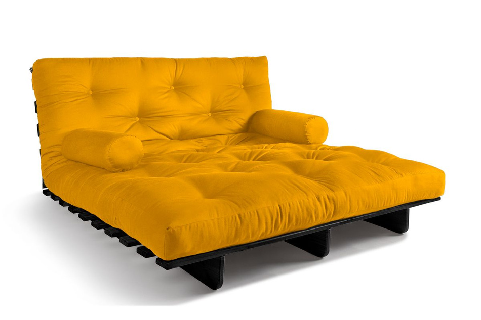 Rozkládací pohovka 140x200 - Slim Basic Black - Pascall Futon Honey