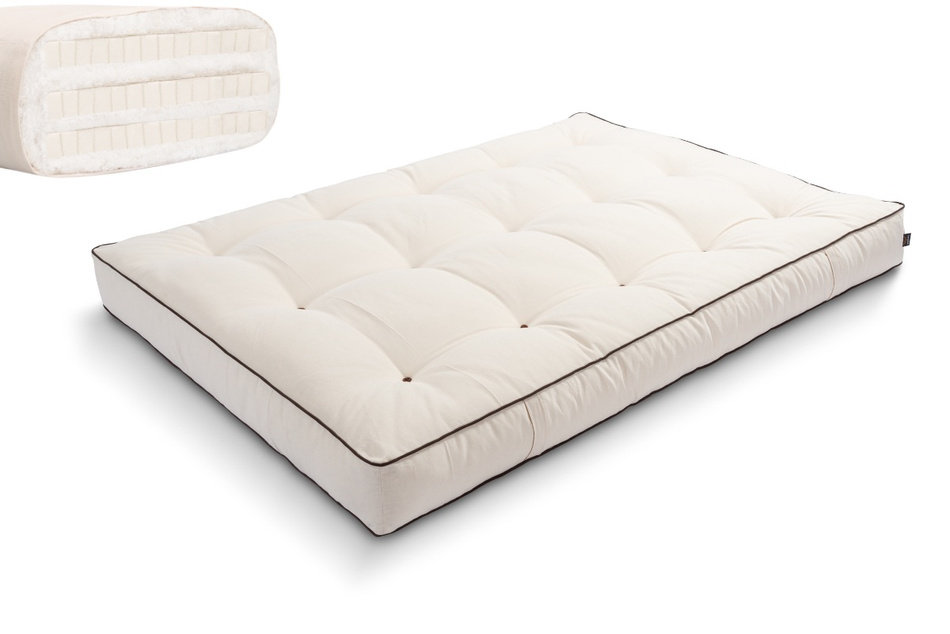 Matrace 140x200 přírodní s latexem - Futon Pascall Comfort Trio Latex Kedro Ecru