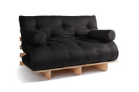 Rozkládací pohovka 140x200 - Slim Comfort Classic - Pascall Futon Černá barva