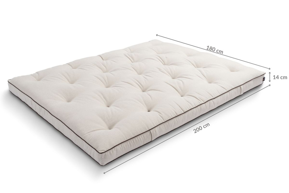 Matrace 180x200 přírodní s latexem - Futon Pascall Slim Latex Kedro Povlečení