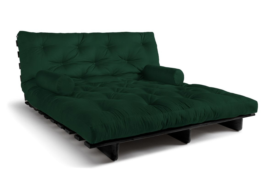 Rozkládací pohovka 180x200 - Slim Comfort Black - Pascall Futon Bottle Green