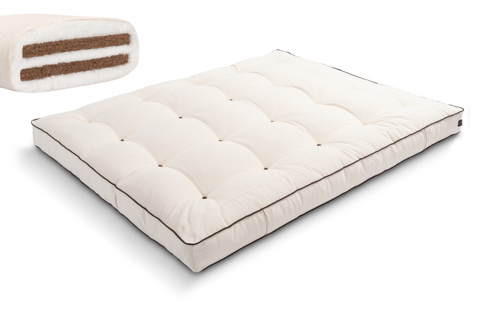 Matrace 180x200 přírodní s kokosem - Futon Pascall Medium Duo Coco Kedro Ecru