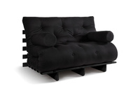 Rozkládací pohovka 120x200 - Slim Exclusive Black - Pascall Futon Černá barva