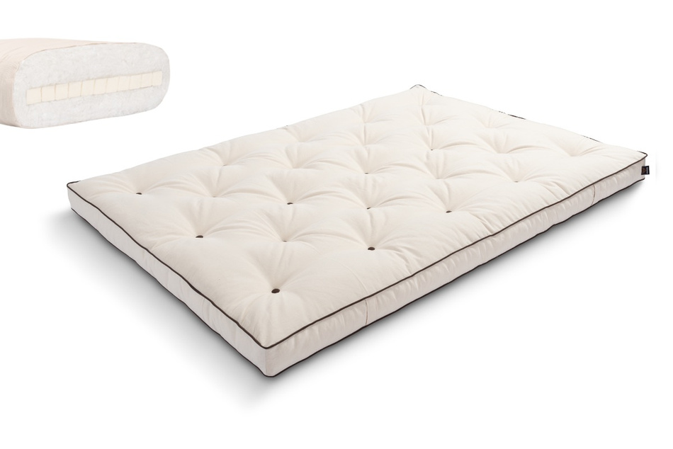 Matrace 140x200 přírodní s latexem - Futon Pascall Slim Latex Kedro Ecru