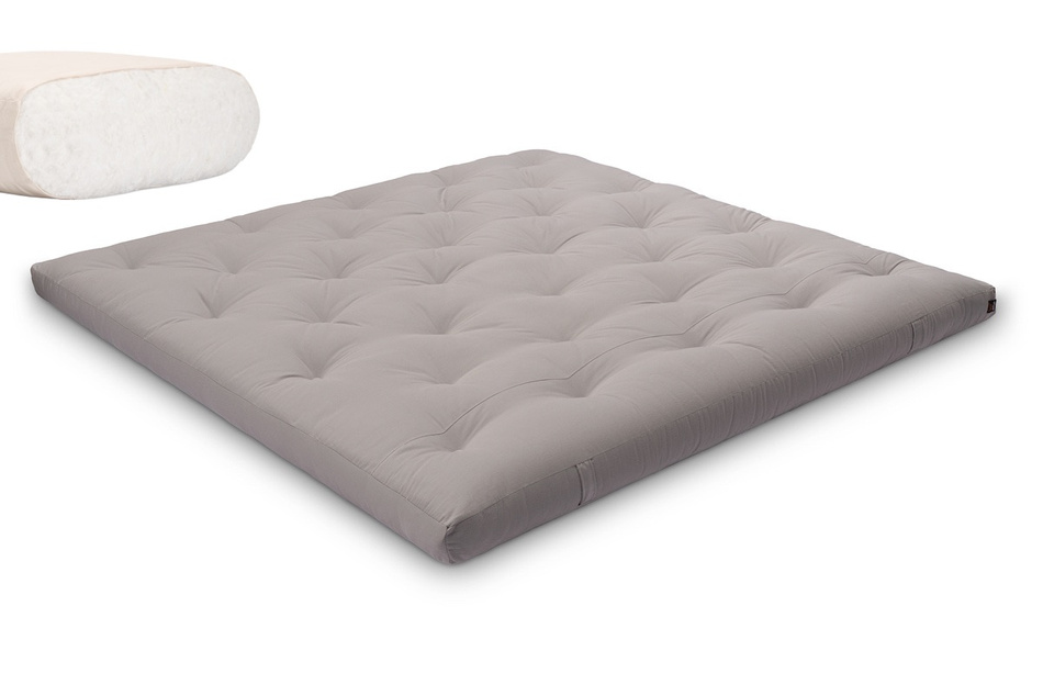 Matrace 200x200 přírodní - Futon Pascall Slim Natural Grey