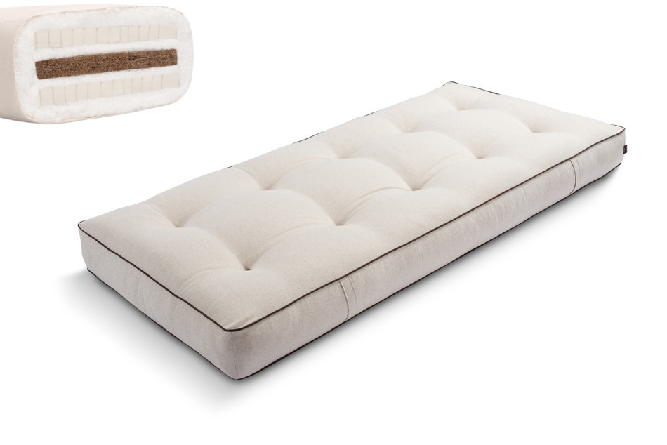 Matrace 90x200 přírodní s kokosem a 2x latexem - Futon Pascall Comfort Relax Kedro Povlečení