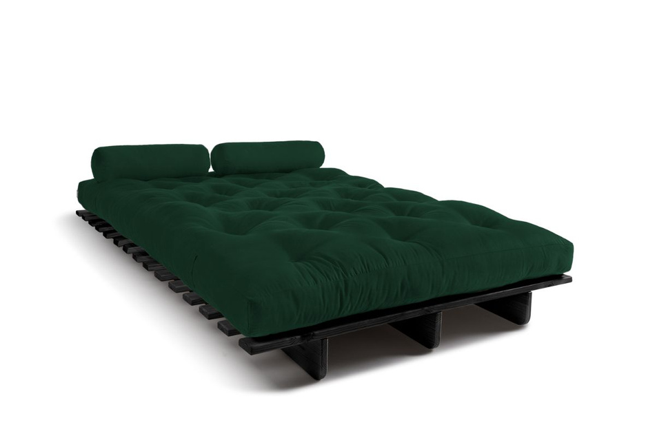 Rozkládací pohovka 120x200 - Slim Exclusive Black - Pascall Futon Zelená láhev