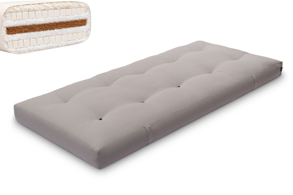 Matrace 90x200 přírodní s vlnou, kokosem a 2x latexem - Futon Pascall Comfort Wool Grey