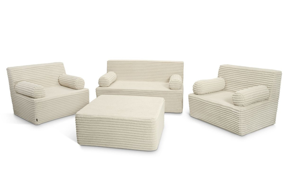 Flexio pouffe 85x85 - Pascall - manšestr krémový