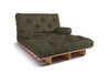 Rozkládací pohovka 120x200 - Slim Comfort Classic - Pascall Futon Khaki