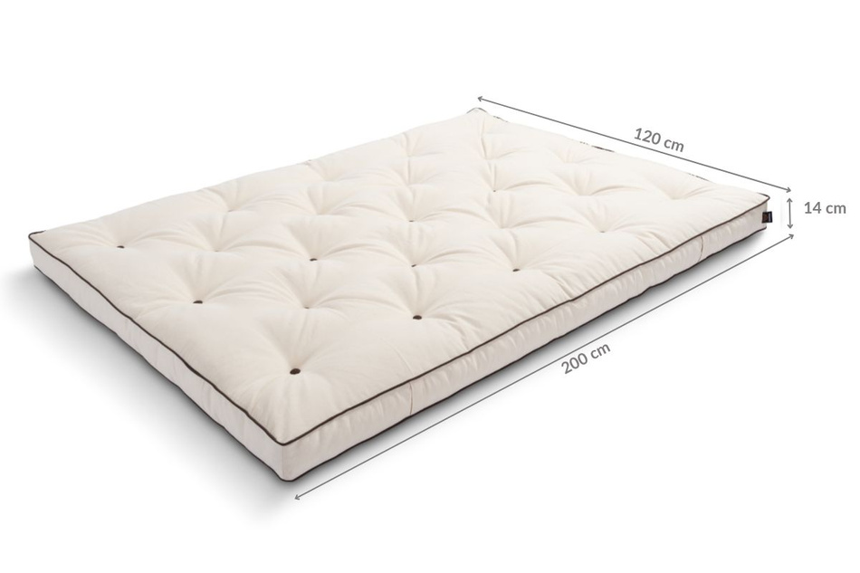 Matrace 120x200 přírodní s latexem - Futon Pascall Slim Latex Kedro Ecru