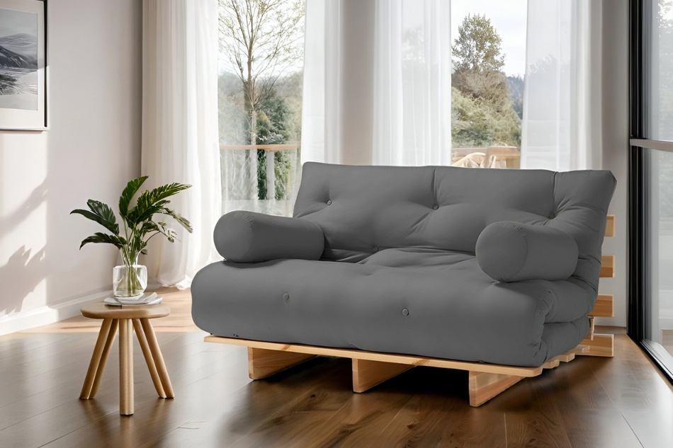 Rozkládací pohovka 90x200 - Slim Basic Black - Pascall Futon Grey