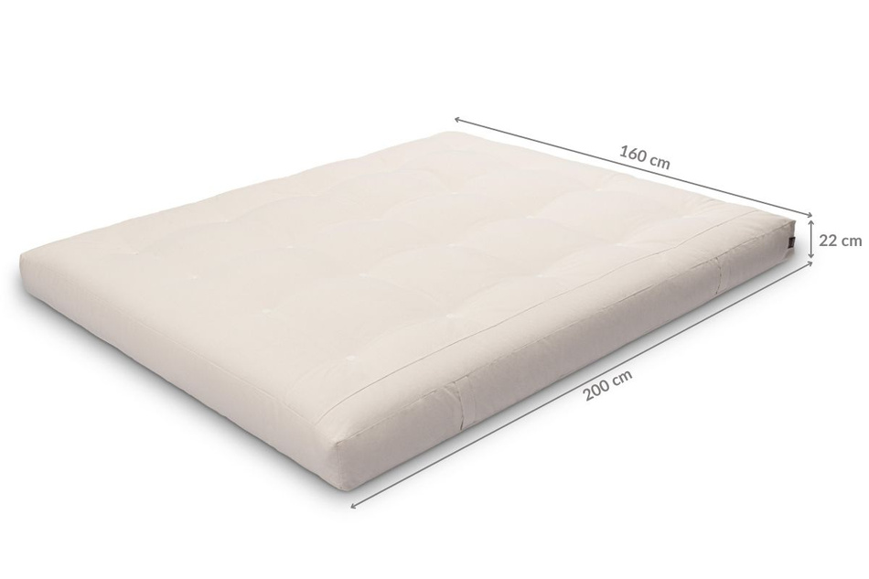 Matrace 160x200 přírodní s kokosem a 2x latexem - Futon Pascall Comfort Relax Grey