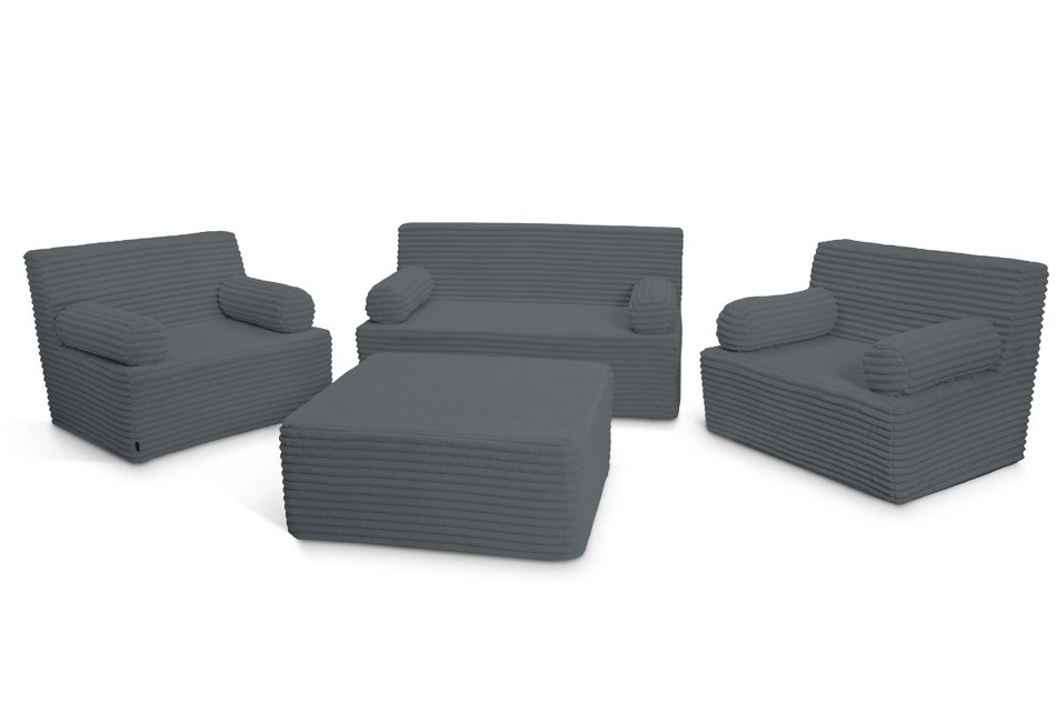 Flexio pouffe 85x85 - Pascall - manšestr antracitový