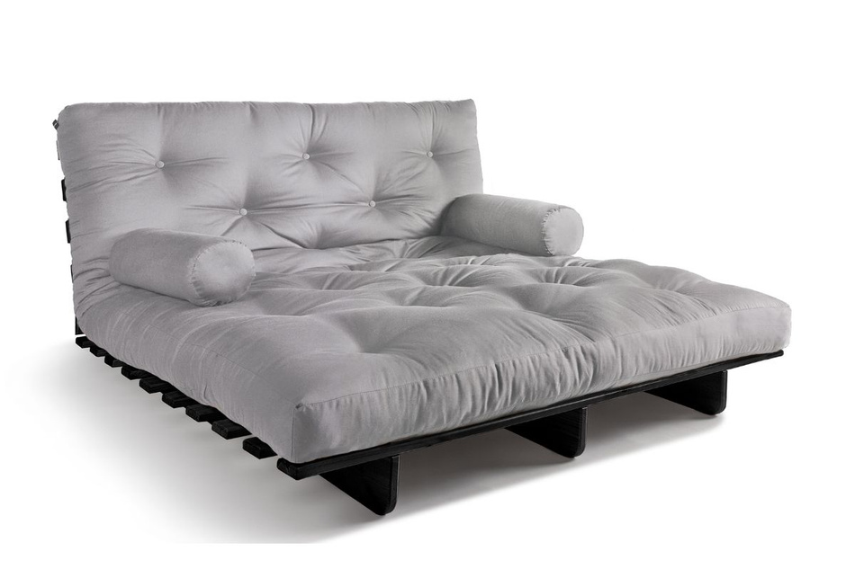 Rozkládací pohovka 140x200 - Slim Exclusive Black - Pascall Futon Popel holubice