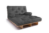 Rozkládací pohovka 120x200 - Slim Exclusive Classic - Pascall Futon Grey