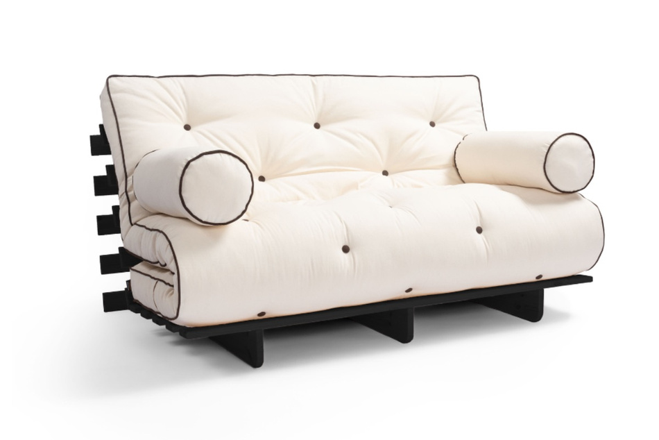 Rozkládací pohovka 120x200 - Slim Comfort Kedro Black - Pascall Futon Ecru