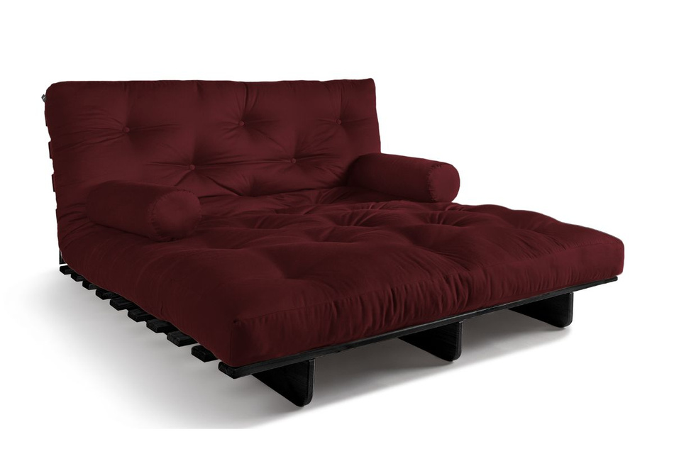 Rozkládací pohovka 140x200 - Slim Basic Black - Pascall Futon Maroon