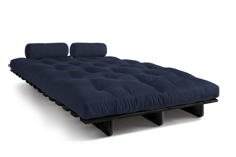 Rozkládací pohovka 140x200 - Slim Basic Black - Pascall Futon Námořnická modrá