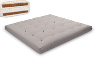 Matrace 200x200 přírodní s vlnou, latexem a 2x kokosem - Futon Pascall Comfort Wool Hard Šedá