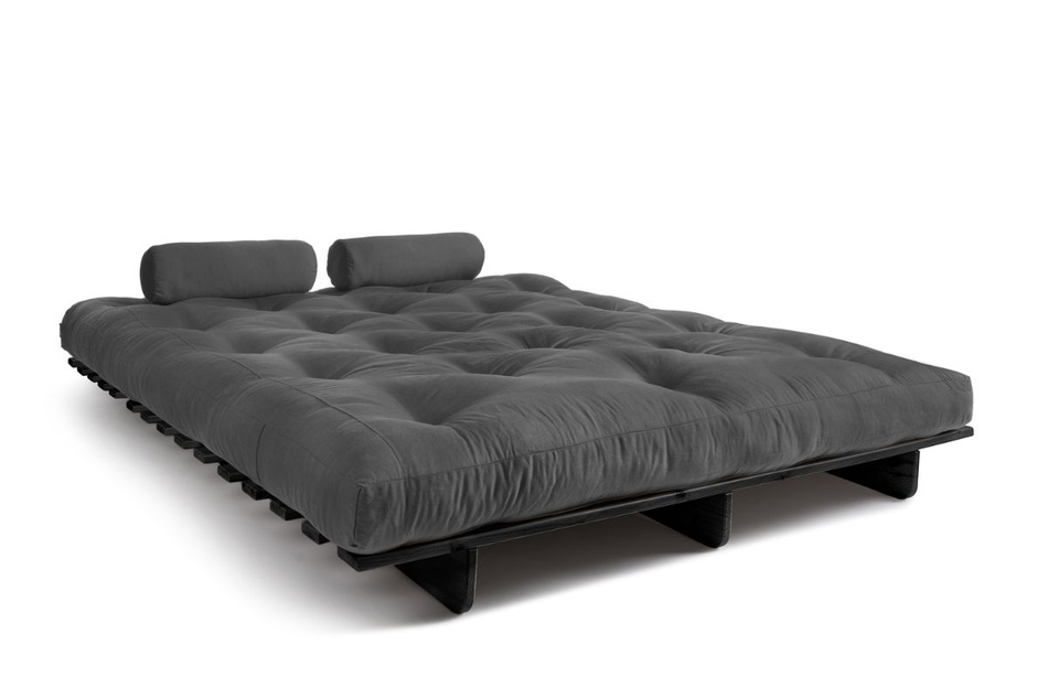 Rozkládací pohovka 160x200 - Slim Basic Black - Pascall Futon Grey