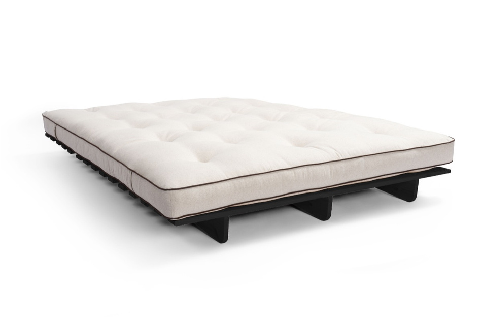 Rozkládací pohovka 140x200 - Slim Basic Kedro Black - Pascall Futon Povlečení