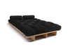 Rozkládací pohovka 120x200 - Slim Basic Classic - Pascall Futon Černá barva