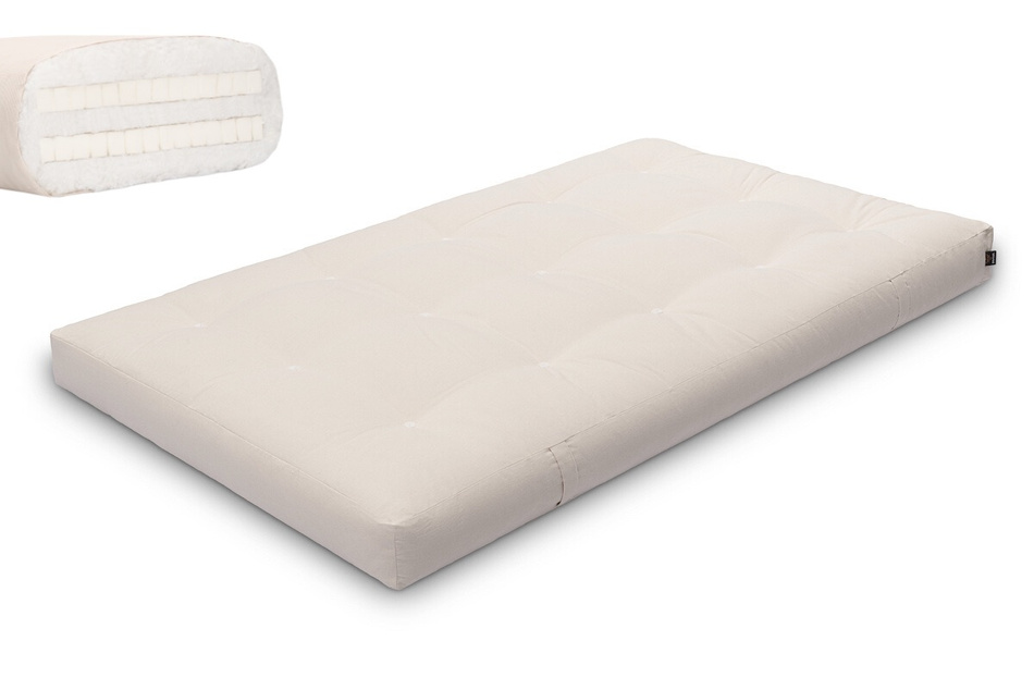 Matrace 120x200 přírodní s latexem - Futon Pascall Medium Duo Latex Ecru