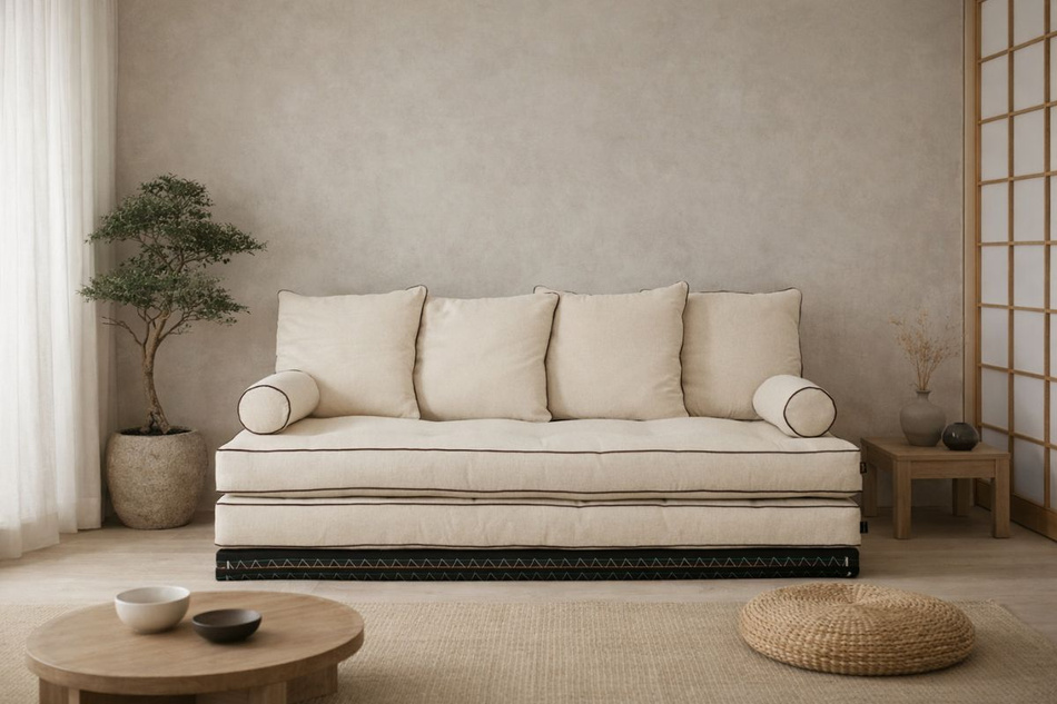 Pohovka Tatami Medium Coco Kedro 80x200 - Pascall Futon Ecru