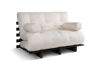 Rozkládací pohovka 120x200 - Slim Comfort Black - Pascall Futon Ecru