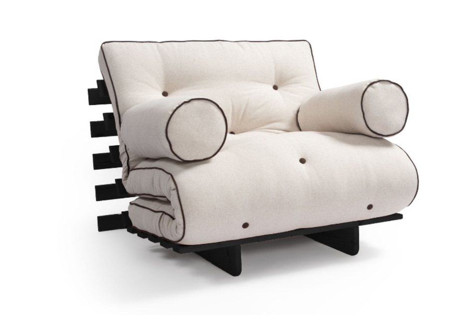 Rozkládací pohovka 90x200 - Slim Basic Kedro Black - Pascall Futon Povlečení
