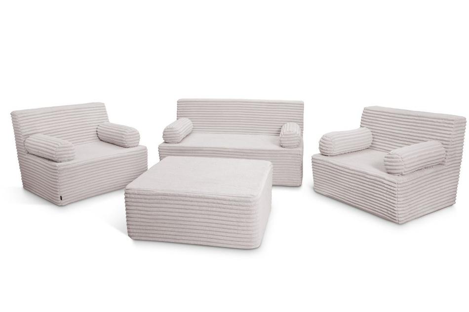 Flexio pouffe 85x85 - Pascall - manšestr Světle šedá