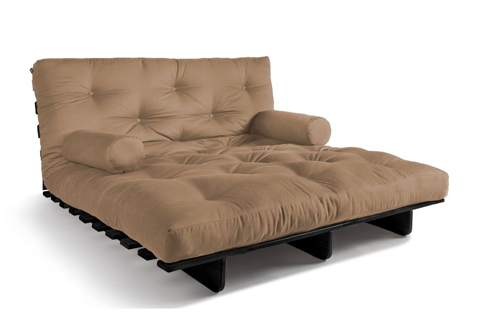 Rozkládací pohovka 140x200 - Slim Exclusive Black - Pascall Futon Béžová barva