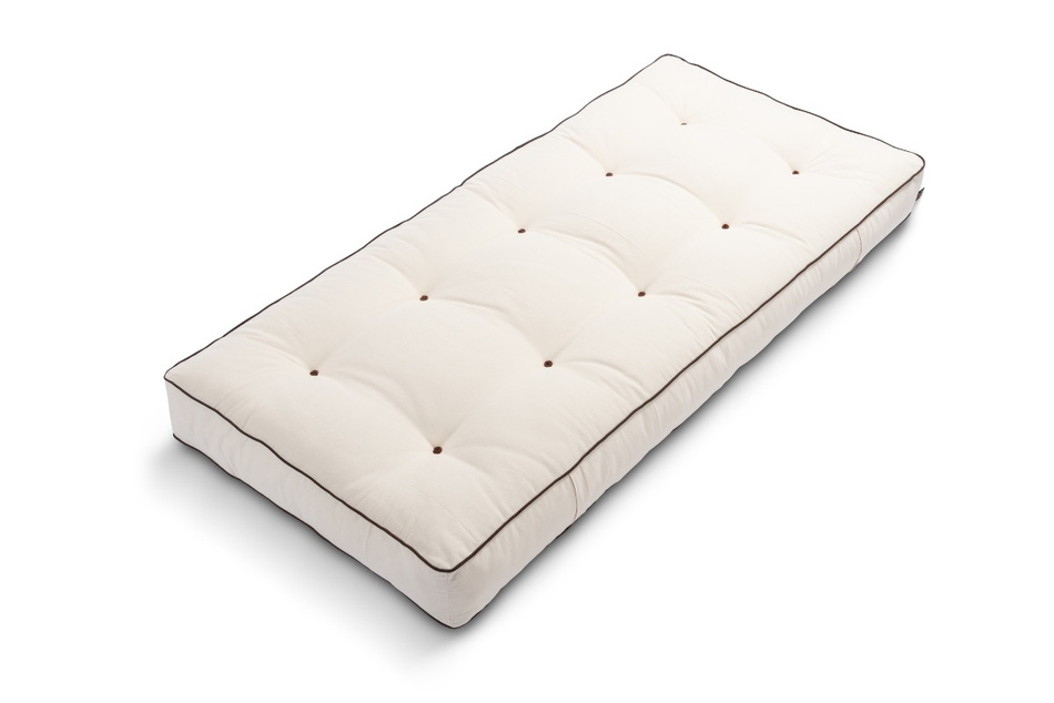 Matrace 90x200 přírodní s latexem - Futon Pascall Comfort Trio Latex Wool Kedro Ecru