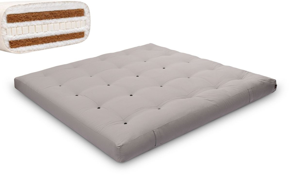 Matrace 200x200 přírodní s latexem a 2x kokosem - Futon Pascall Comfort Relax Hard Grey