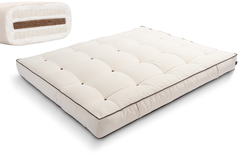 Matrace 180x200 přírodní s kokosem a 2x latex - Futon Pascall Comfort Relax Kedro Ecru