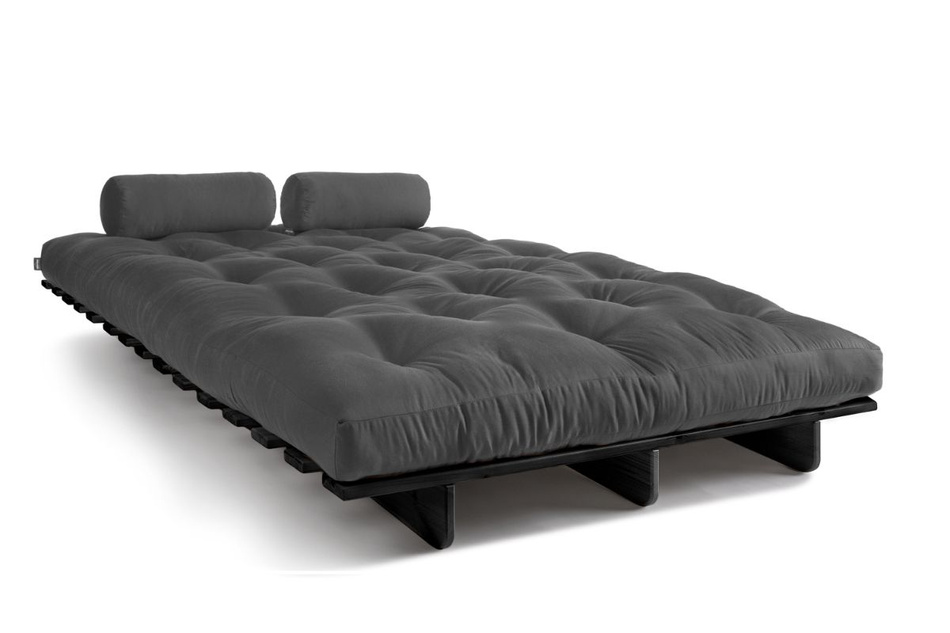 Rozkládací pohovka 140x200 - Slim Exclusive Black - Pascall Futon Grey