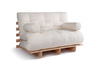 Rozkládací pohovka 120x200 - Slim Basic Classic - Pascall Futon Ecru