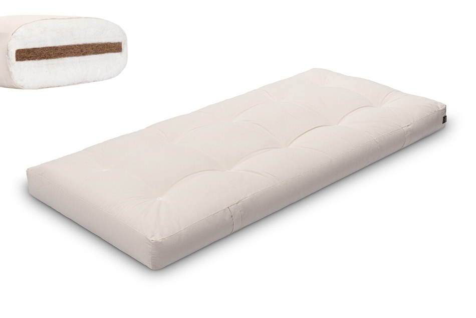Matrace 90x200 přírodní s kokosem - Futon Pascall Medium Coco Ecru