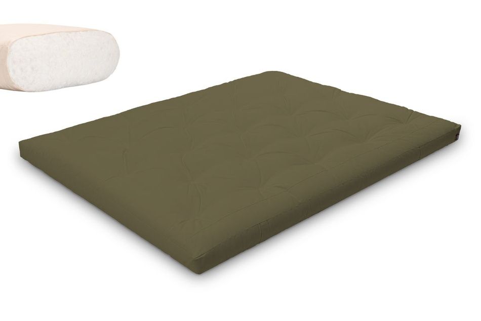 Matrace 160x200 přírodní - Futon Pascall Slim Natural Khaki