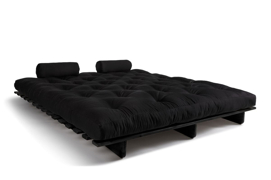Rozkládací pohovka 180x200 - Slim Basic Black - Pascall Futon Černá barva