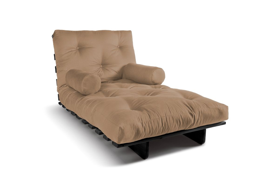 Rozkládací pohovka 90x200 - Slim Basic Black - Pascall Futon Béžová barva