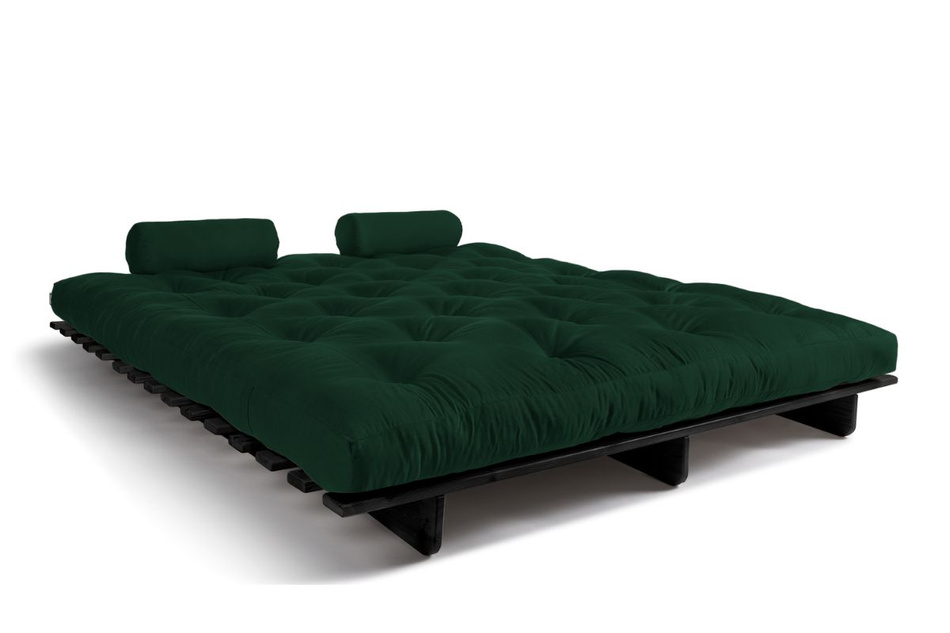 Rozkládací pohovka 180x200 - Slim Comfort Black - Pascall Futon Bottle Green