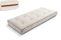 Matrace 90x200 přírodní s vlnou, kokosem a 2x latexem - Futon Pascall Comfort Wool Kedro Povlečení