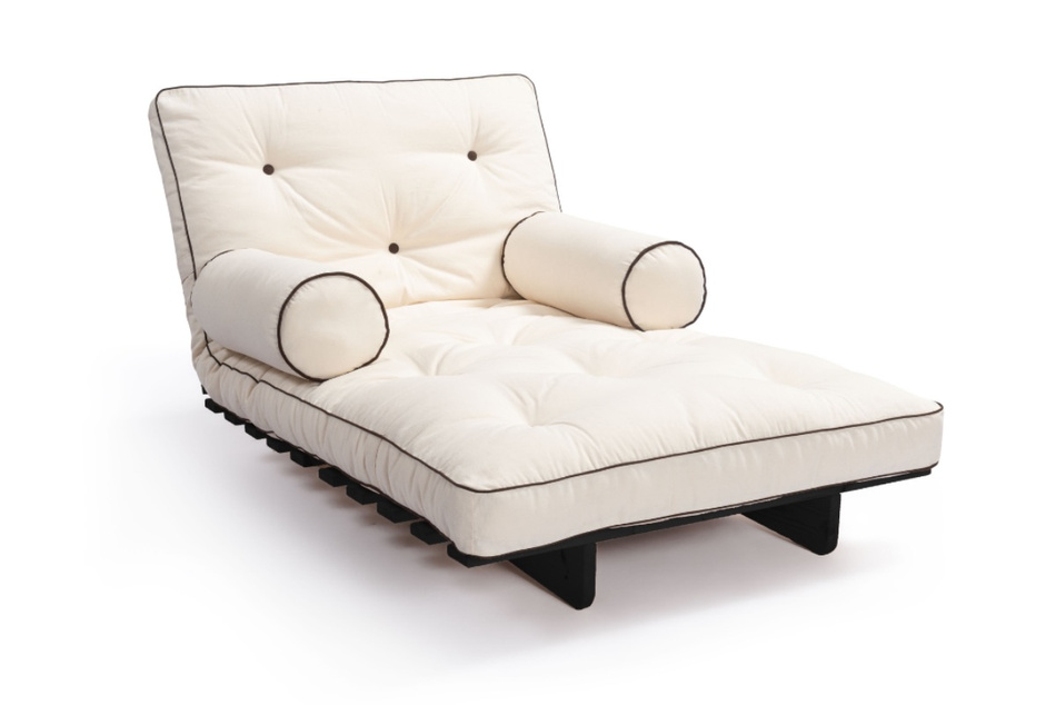 Rozkládací pohovka 90x200 - Slim Basic Kedro Black - Pascall Futon Ecru