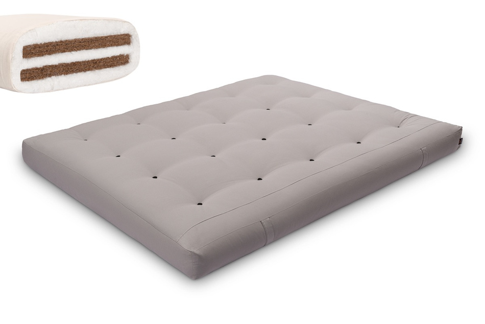 Futon Pascall Medium Duo Coco - Matrace 180x200 Grey - přírodní s kokosem
