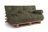Rozkládací pohovka 160x200 - Slim Comfort Classic - Pascall Futon Khaki